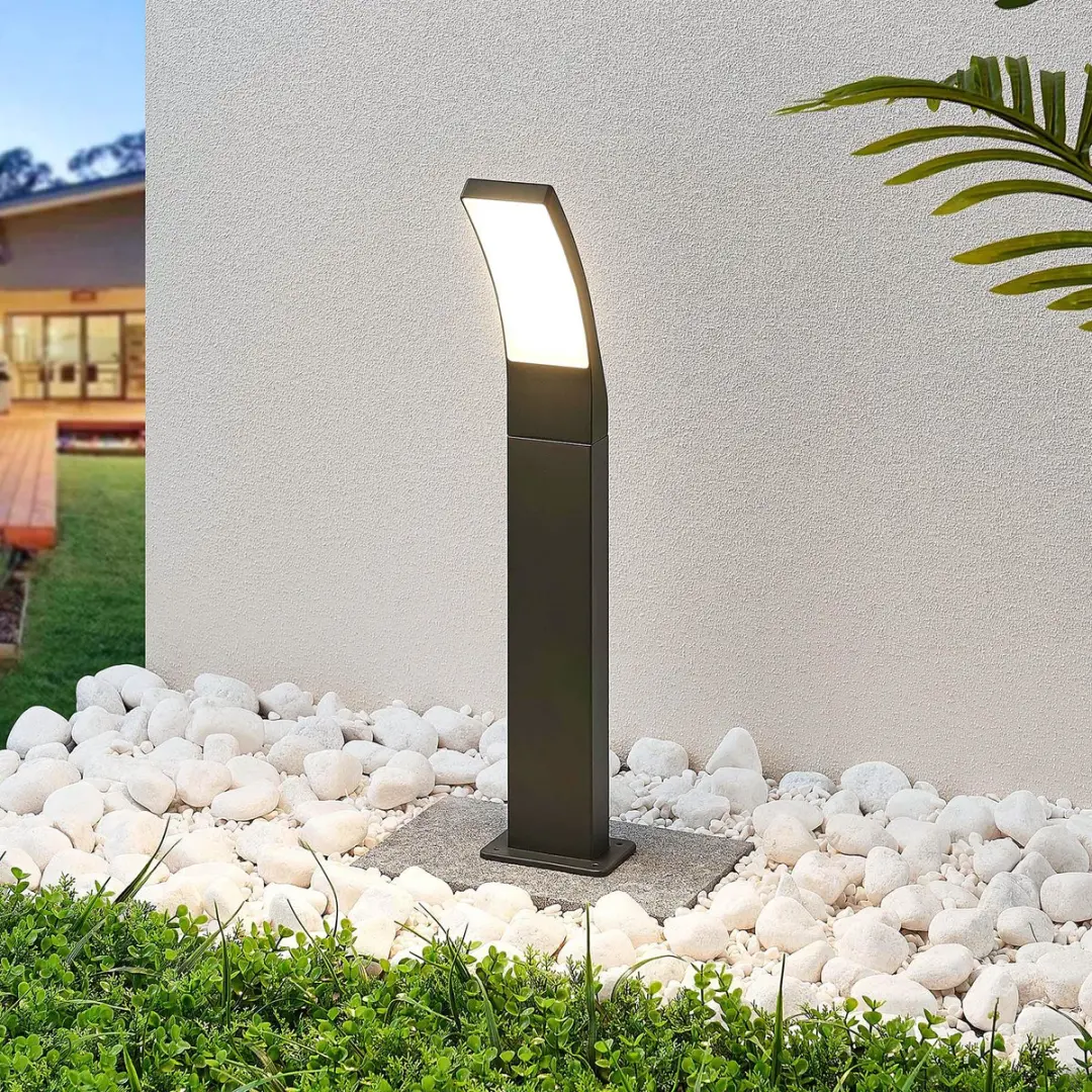 Lindby LED Buitenlamp 9.86W - Antraciet/Opaalwit
