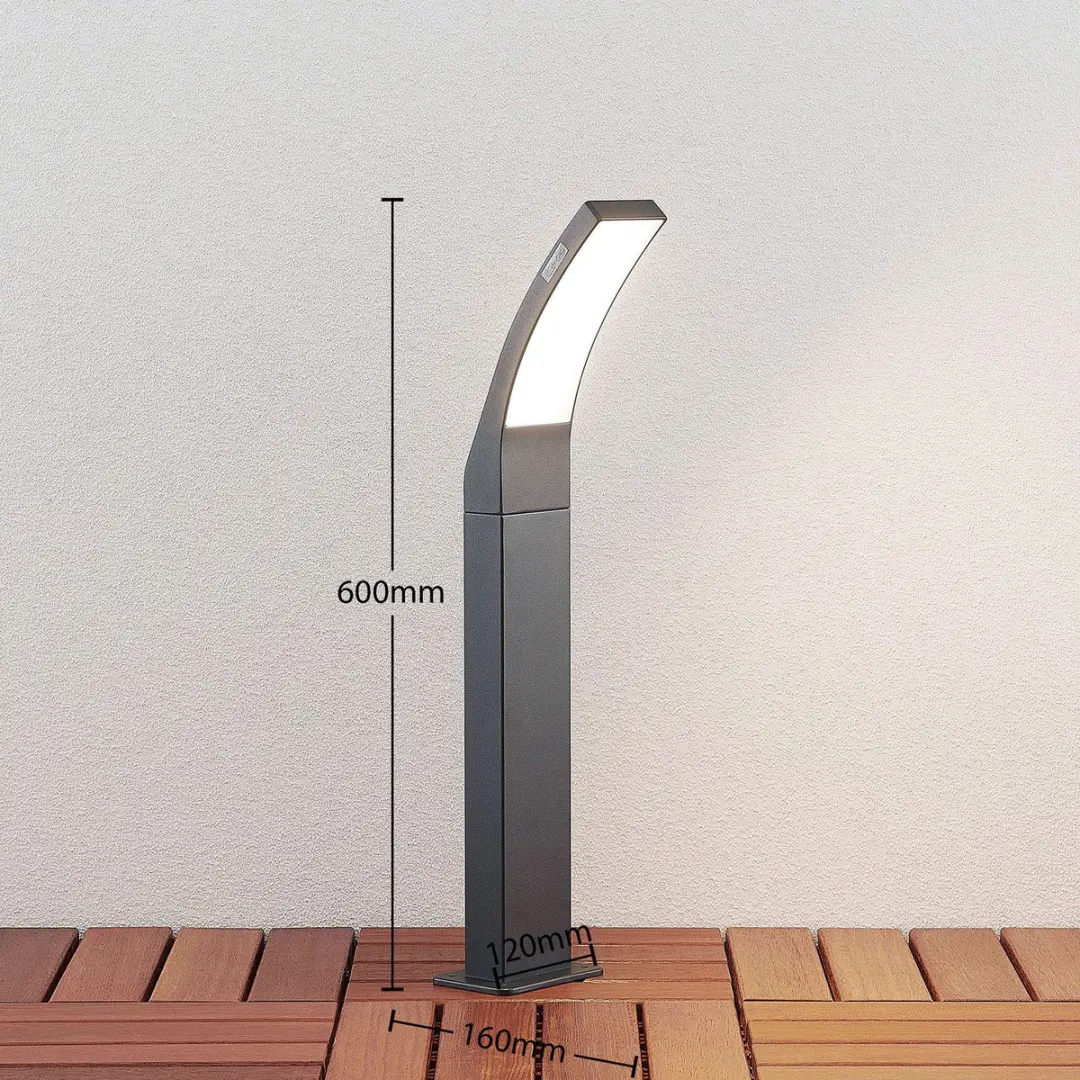 Lindby LED Buitenlamp 9.86W - Antraciet/Opaalwit