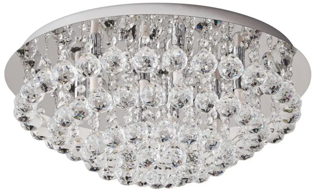 Lindby Plafondlamp 8 Lichtpunten - 55cm - Chroom