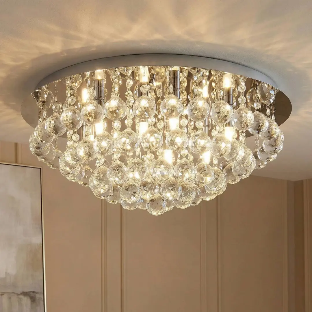 Lindby Plafondlamp 8 Lichtpunten - 55cm - Chroom
