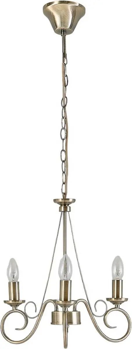 Lindby Kroonluchter 3-Lichts Antiek Messing - 45cm