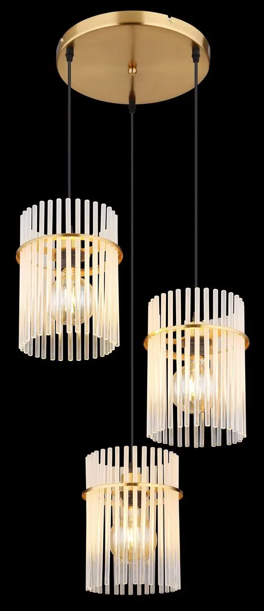 Globo Gorley Hanglamp - 3 Lichtpunten - Ø47cm - Goud - afbeelding 6 van 6
