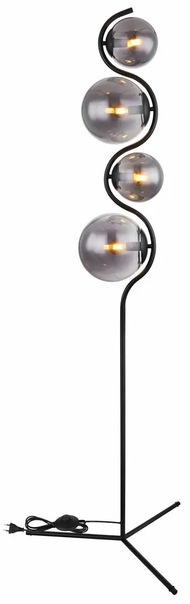 Globo Porry Vloerlamp - Zwart - Ø66cm - 4x E14