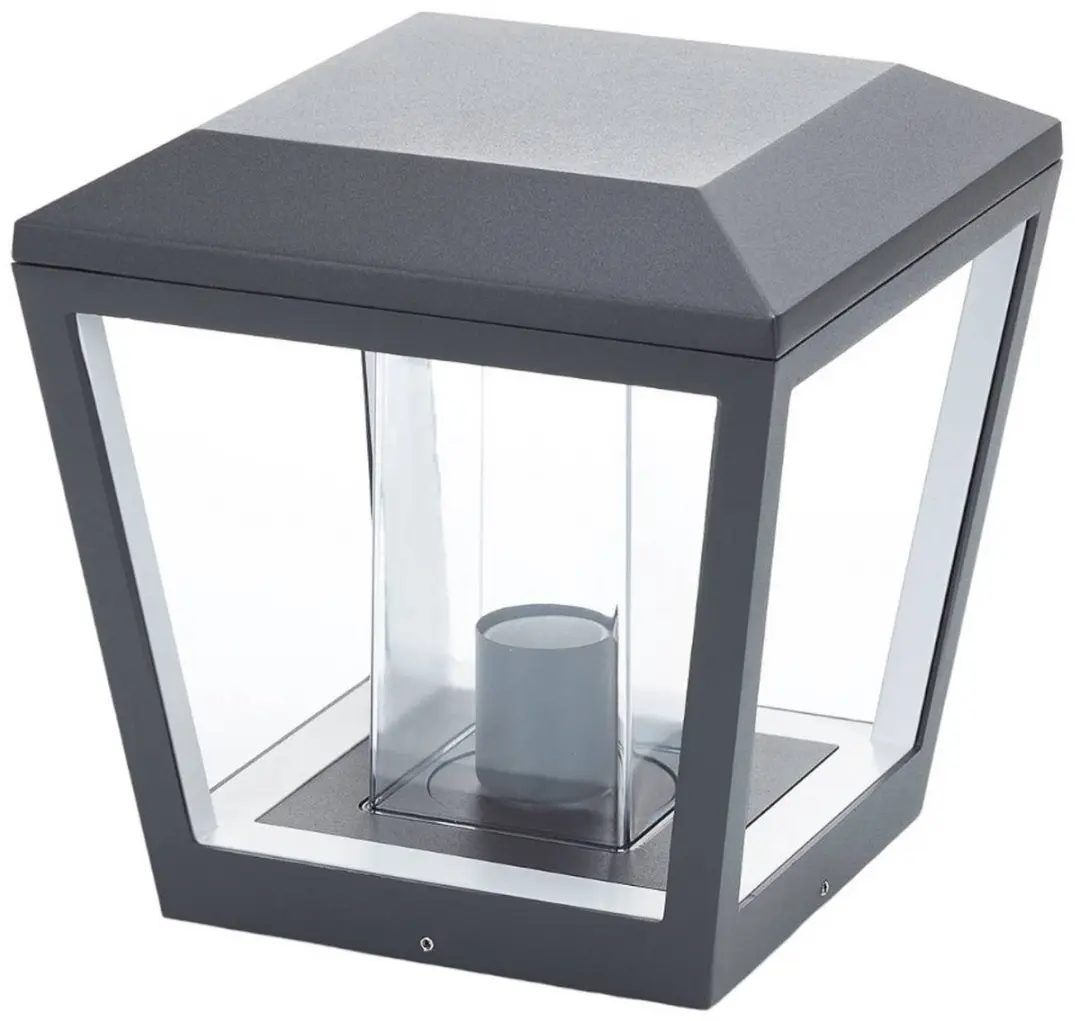 Lucande Sokkellamp 1 Licht E27 - 15W - Donkergrijs