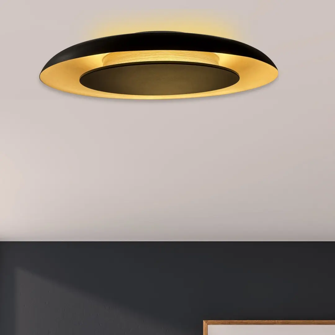 Steinhauer Golden Veil 4732ZW Plafonnière - 2x36W - Ø60cm - Goud/Zwart