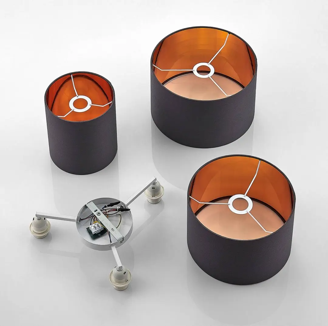 Lindby Plafondlamp 3-Lichts - Ø61cm - Grijs/Goud