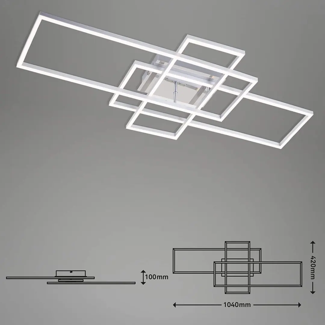 Briloner LED Plafondlamp 55W - 104cm - Dimbare CCT - Chroom