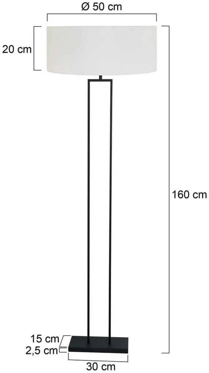 Steinhauer Stang 3851ZW Vloerlamp - Zwart - Ø50cm