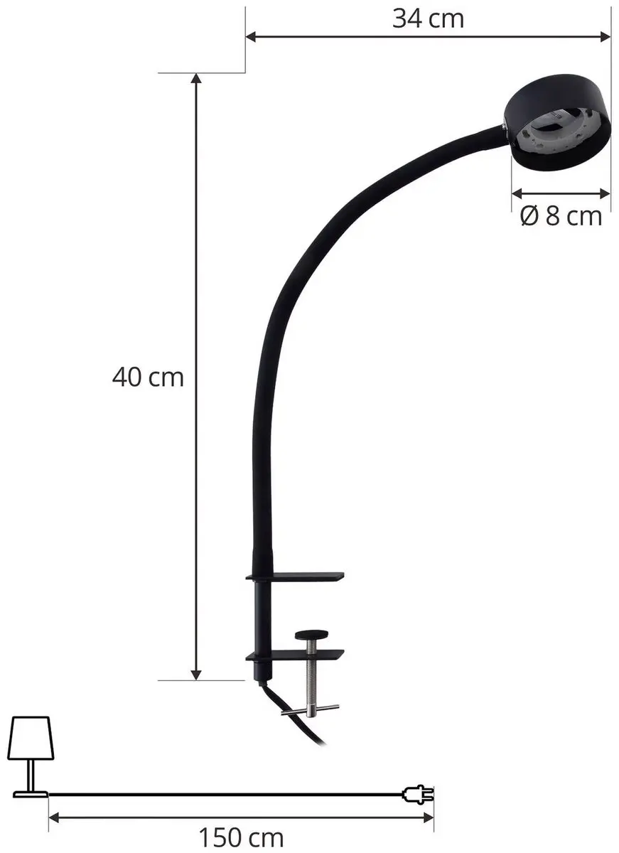 Lindby Klemlamp 11W GX53 - Zwart mat