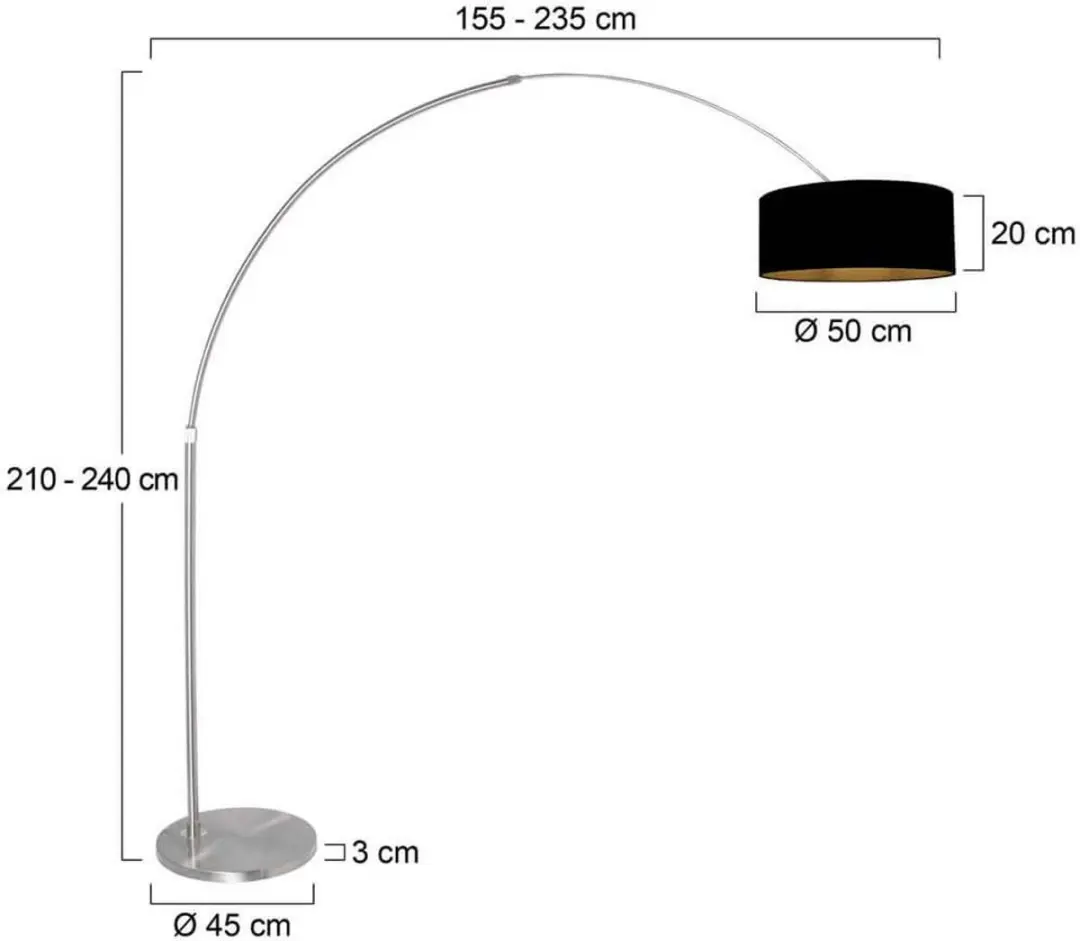 Steinhauer Sparkled Light 3963ST Vloerlamp - 230cm - Zilver/Goud - afbeelding 6 van 6