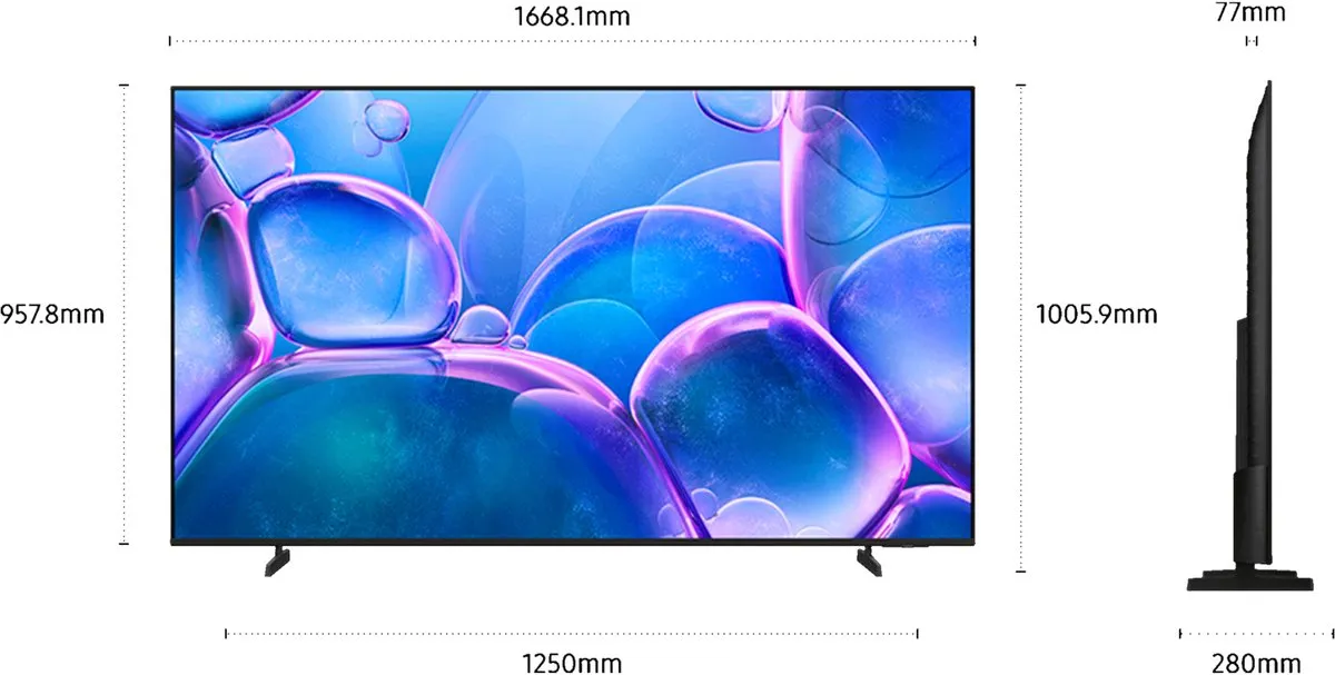 Samsung TU75U7005FKX 75" 4K Smart TV - Zwart