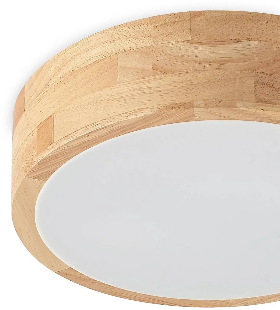 Lindby Plafondlamp Hout 2 Lichtpunten 30cm - Licht hout/wit