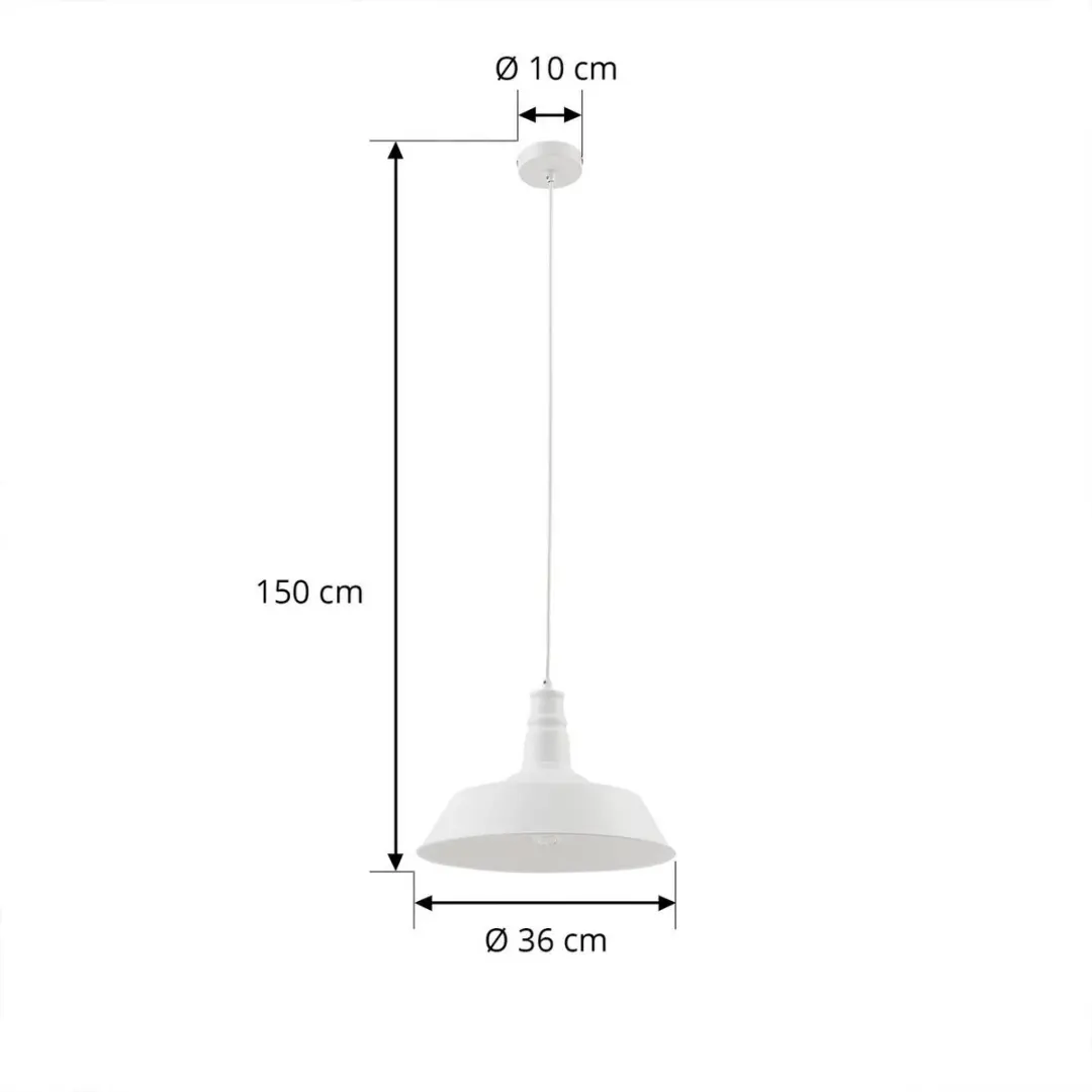 Lindby Hanglamp Metaal 1 Licht E27 - Wit