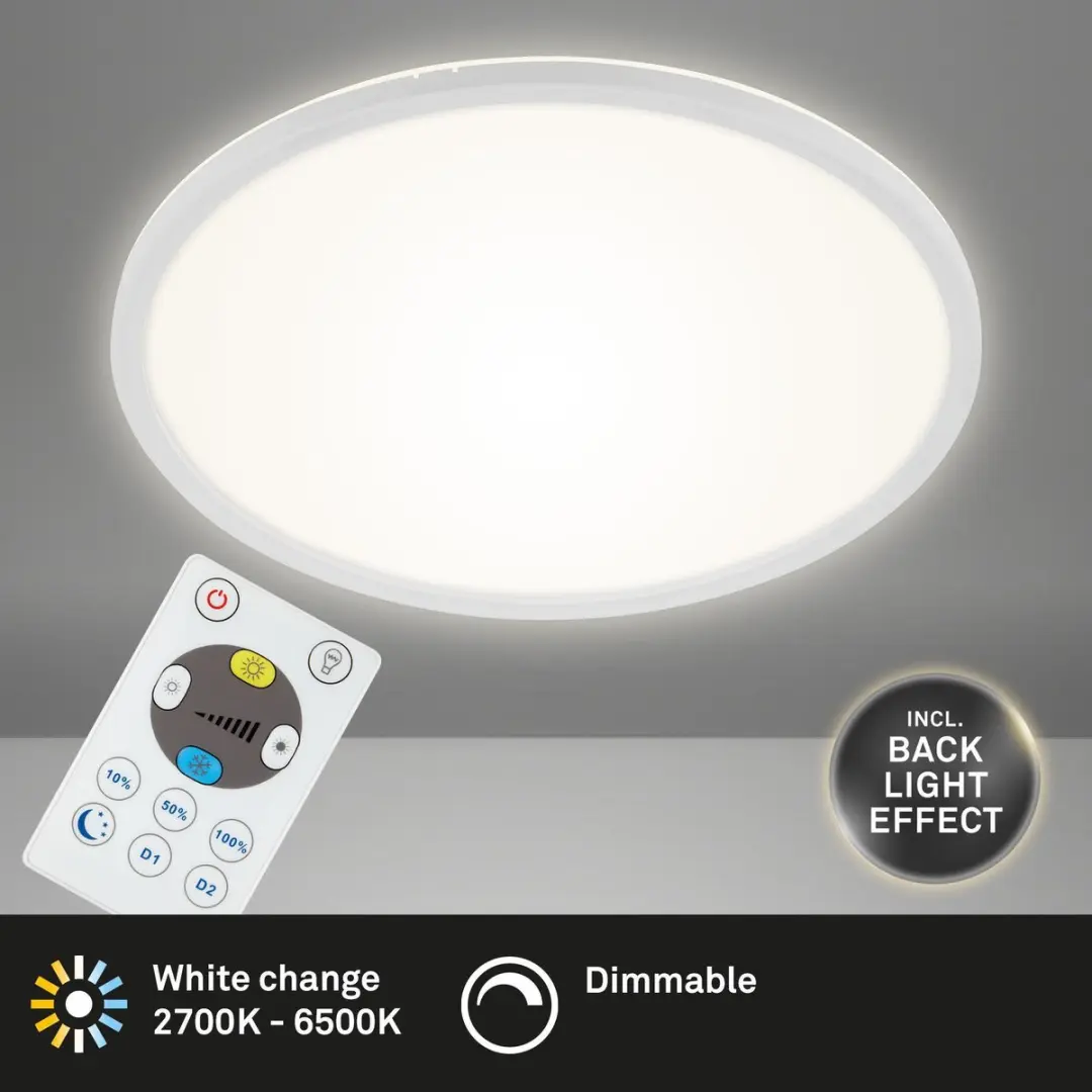 Briloner Slim LED Plafondlamp 22W 3000lm - Wit