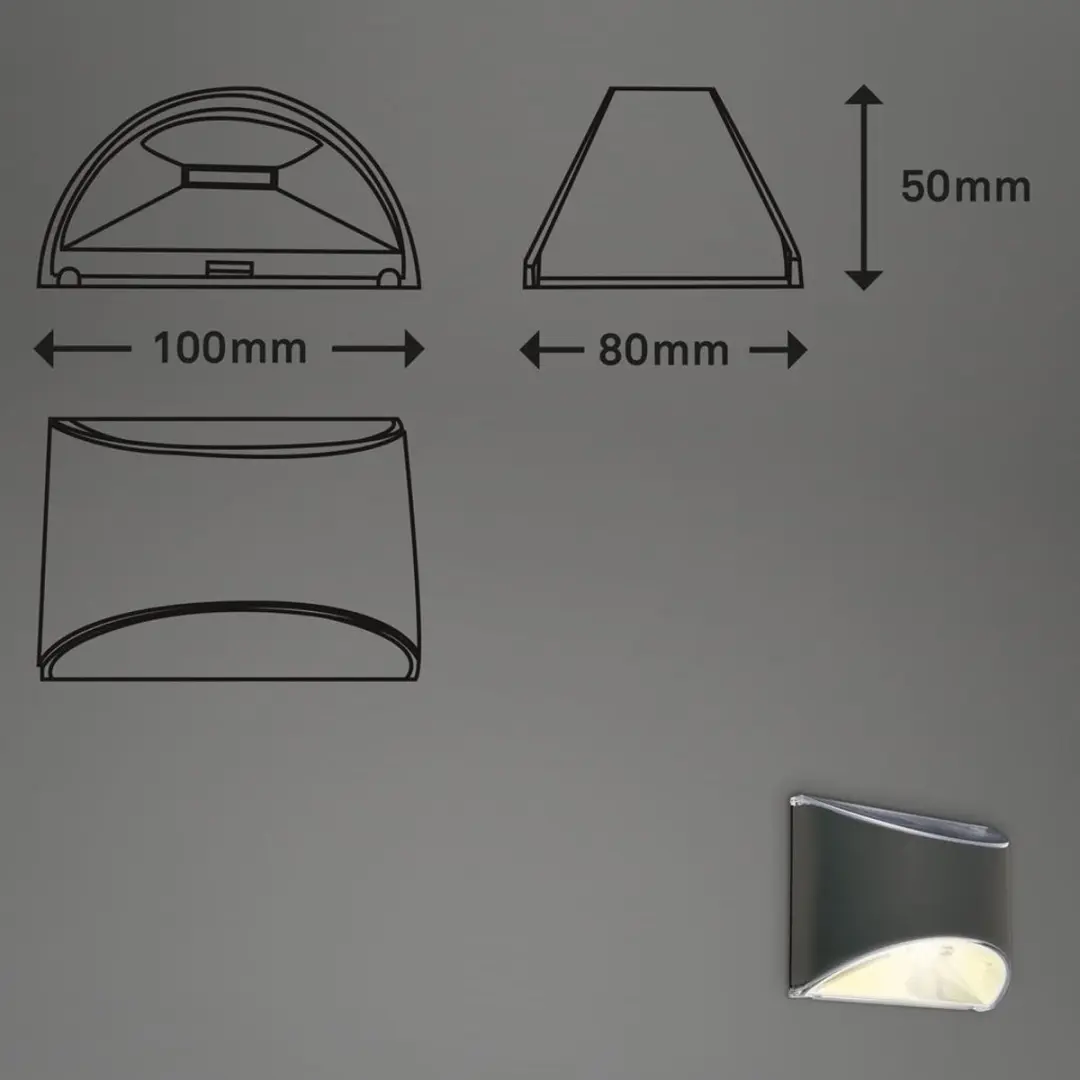 Briloner Zonne Wandlamp Warm Wit 3.000K - 6 Lichtpunten
