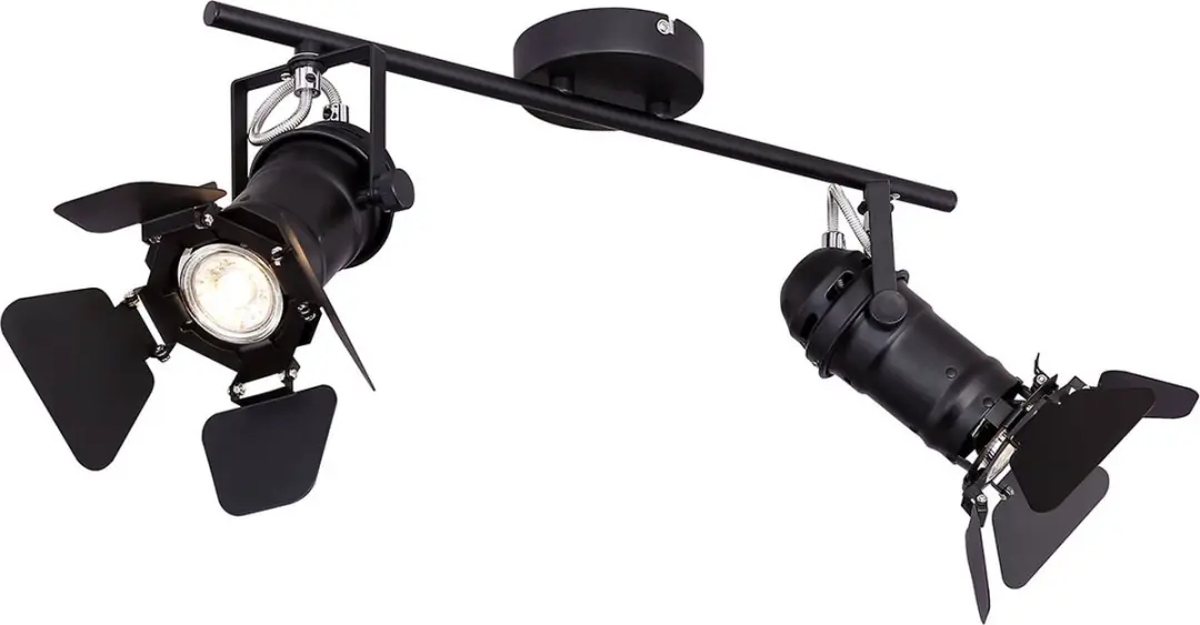 Globo Egon Opbouwspot GU10 - 2 Stuks - 18cm Zwart