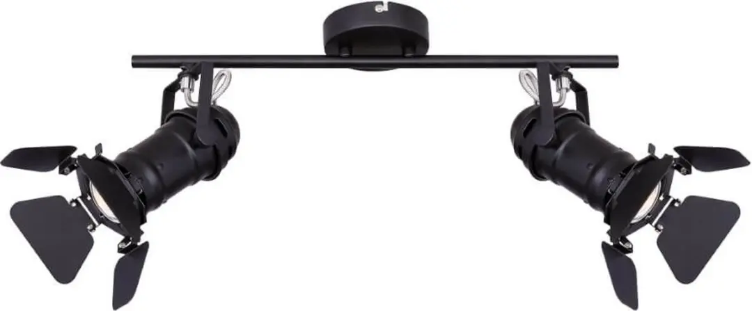 Globo Egon Opbouwspot GU10 - 2 Stuks - 18cm Zwart