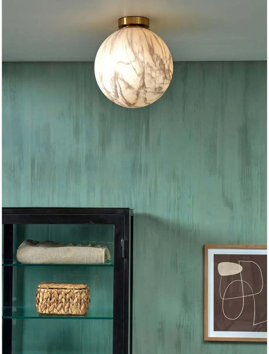 it's about RoMi Plafonnière Carrara - Goud/Wit Ø28cm - afbeelding 6 van 6