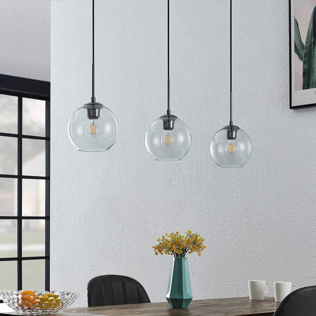 Lindby Hanglamp 3-Lichts Staal Glas - 60W