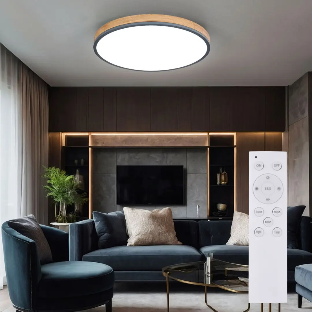 Globo LED Plafondlamp 40W 3500Lm - Houtlook Bruin
