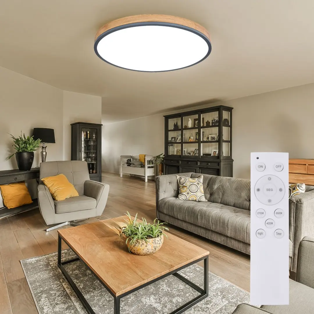 Globo LED Plafondlamp 40W 3500Lm - Houtlook Bruin