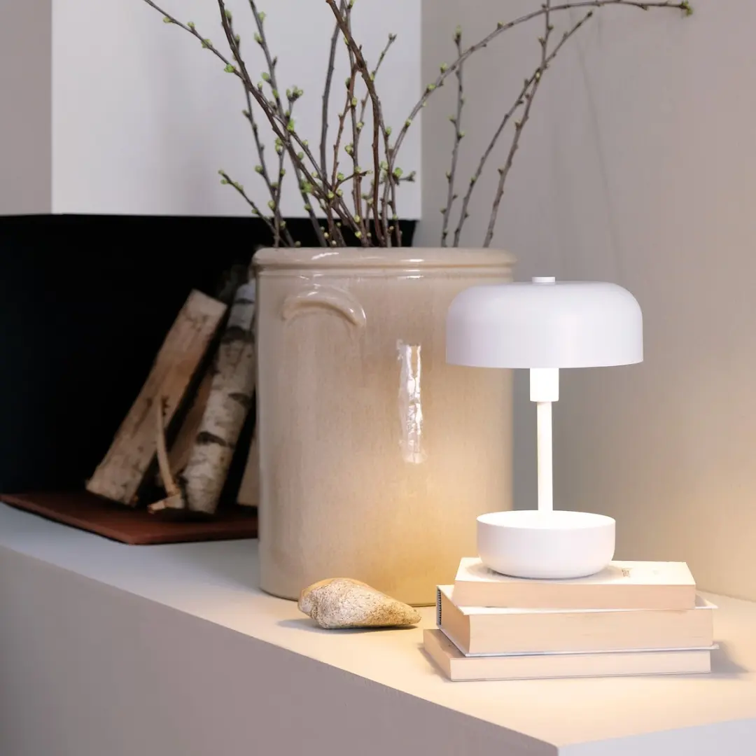 Dyberg Larsen Tafellamp Haipot Oplaadbaar LED - 9W - Wit
