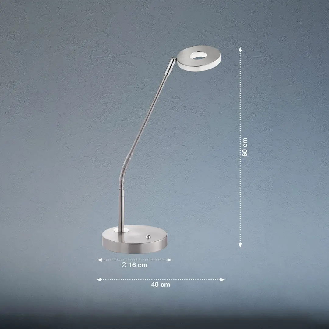 Fischer & Honsel Dent Bureaulamp 6W - Zilver - afbeelding 6 van 6