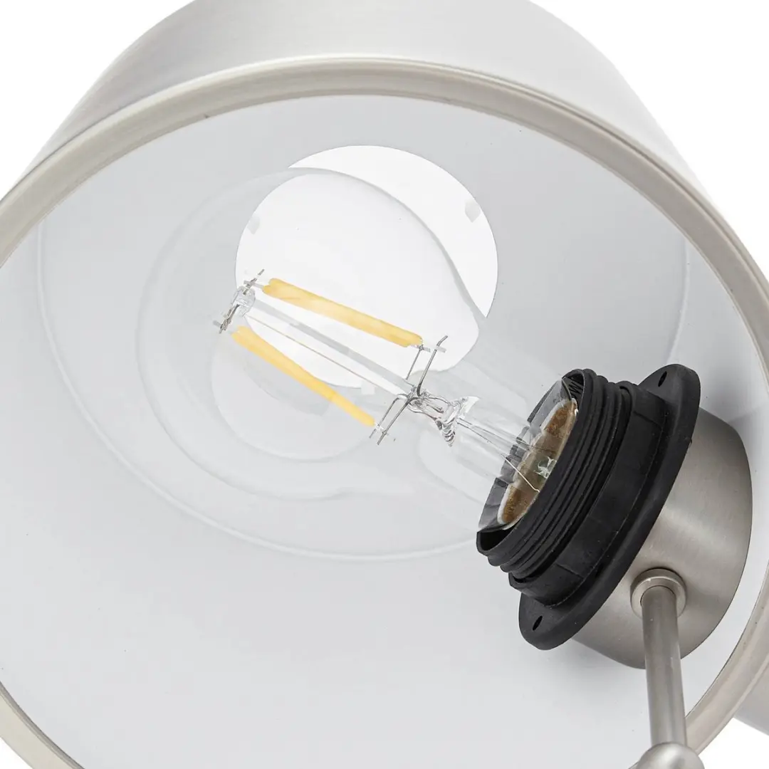 Lucande Wandlamp 1 Licht E27 Nikkel Satijn