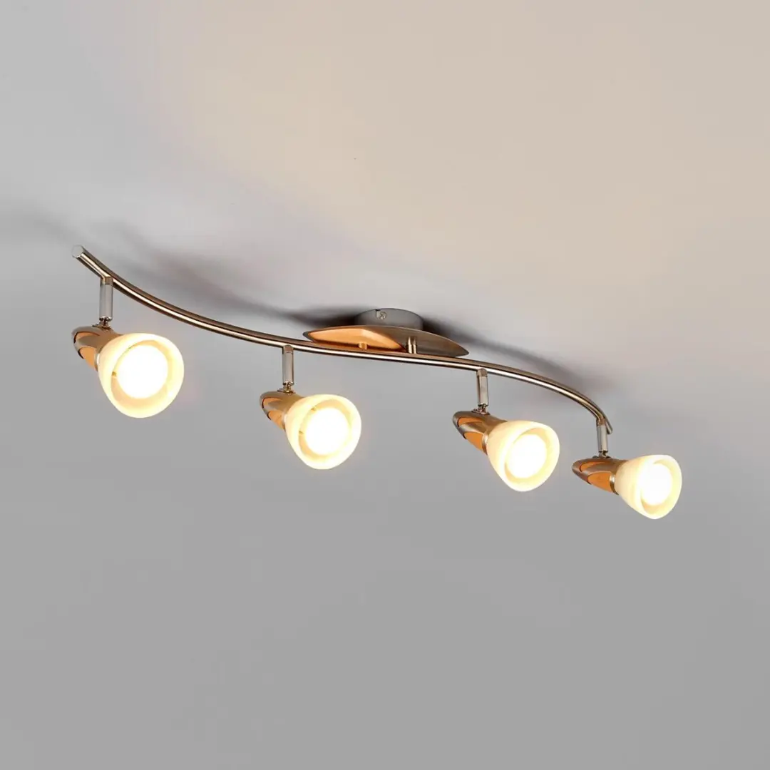 Lindby Plafondlamp 4 Lichtpunten Metaal/Hout/Glas