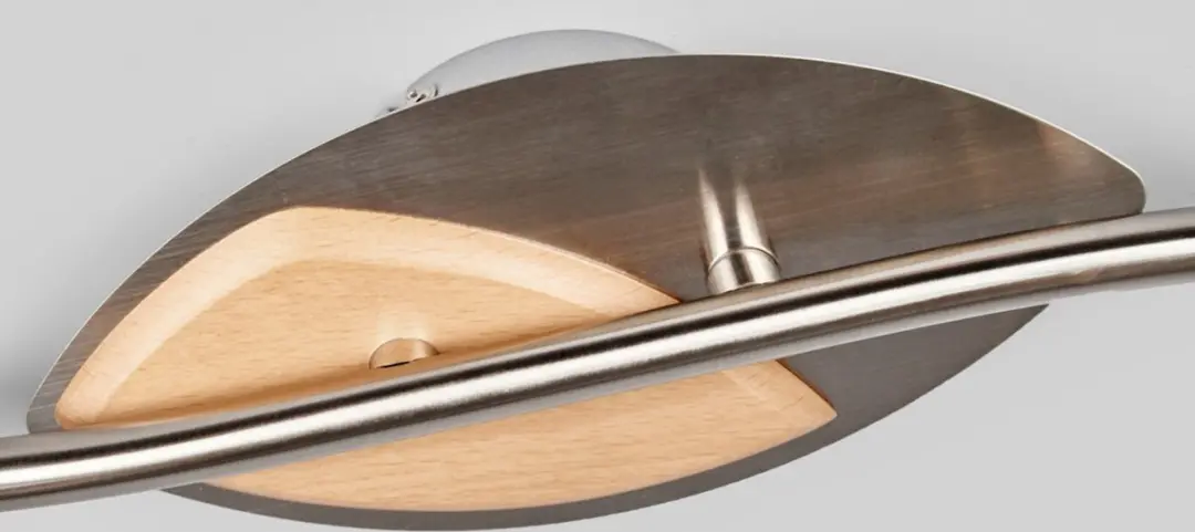 Lindby Plafondlamp 4 Lichtpunten Metaal/Hout/Glas - Nikkel/Wit