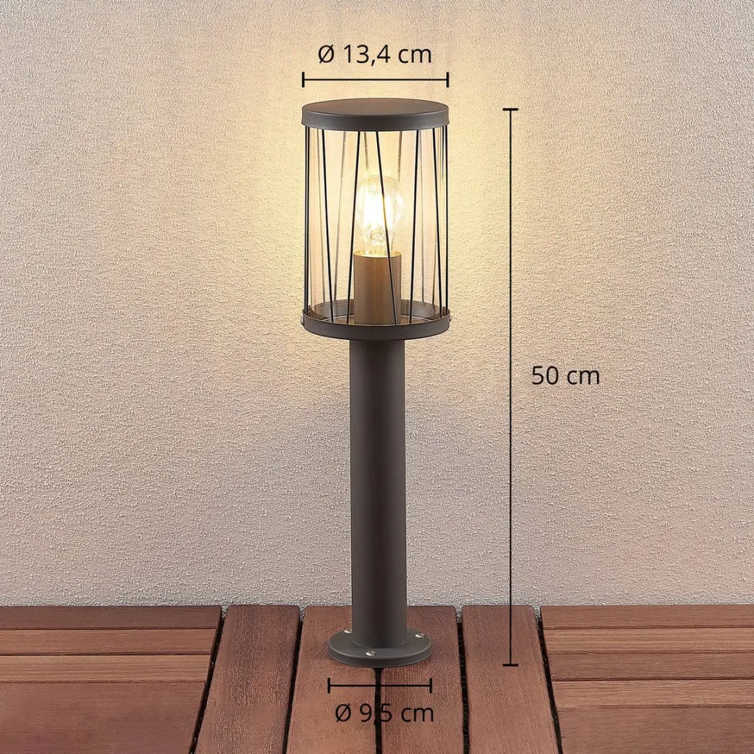Lindby Buitenlamp 1 Licht - 40W - Ø13,4cm - Donkergrijs