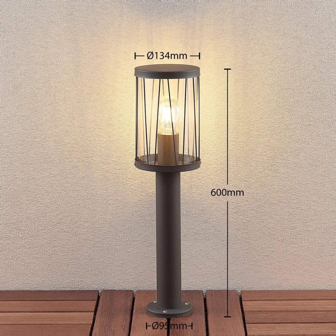 Lindby Buitenlamp 1 Licht - 40W - Ø13,4cm - Donkergrijs