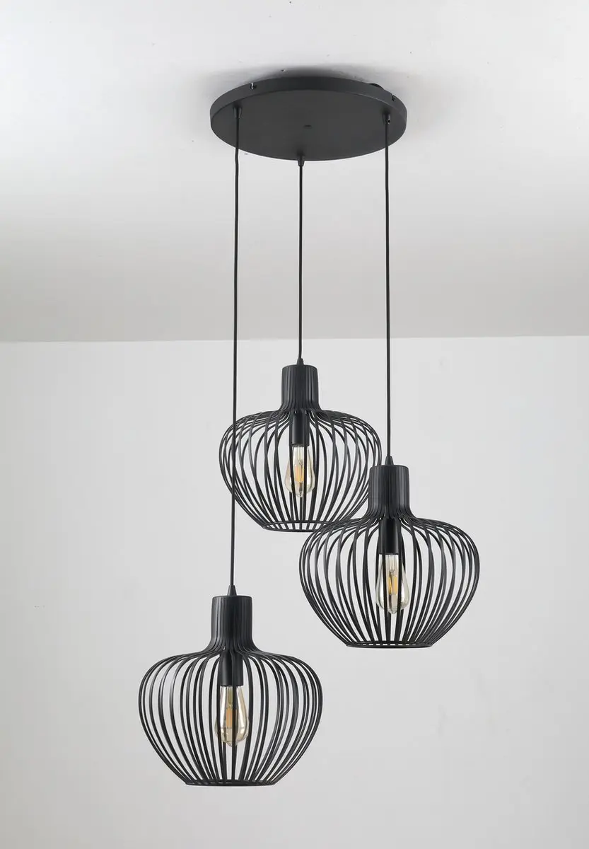 Freelight Hanglamp Arraffone 3 Lichts Ø40cm - Zwart