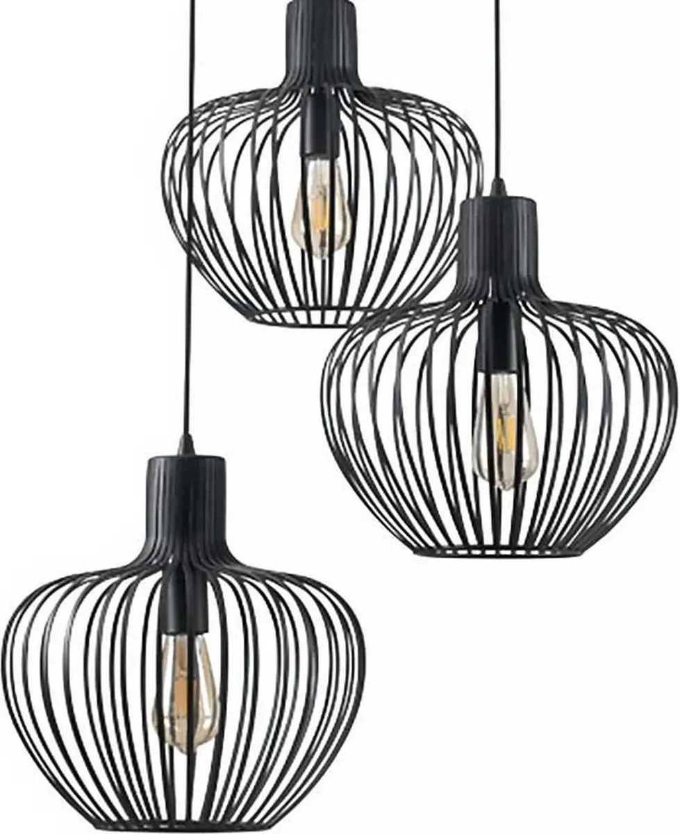 Freelight Hanglamp Arraffone 3 Lichts Ø40cm - Zwart