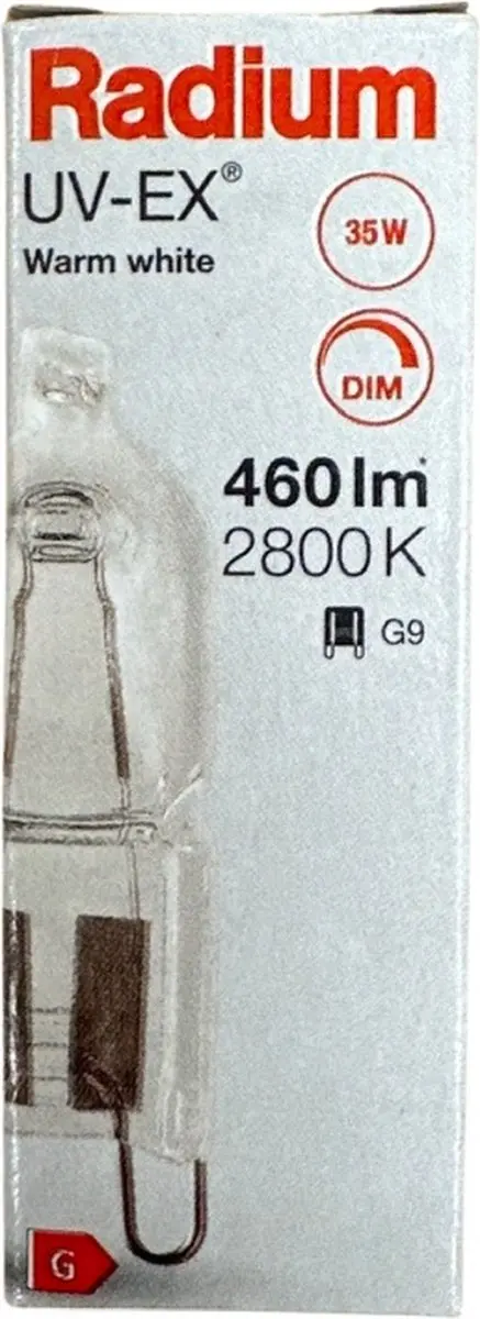 Radium Halogeen Insteeklamp G9 35W - 460lm Warm Wit