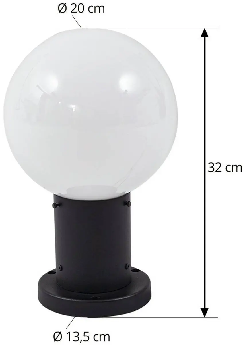 Lindby Sokkellamp E27 Glas Aluminium - 32cm - Wit/Zwart