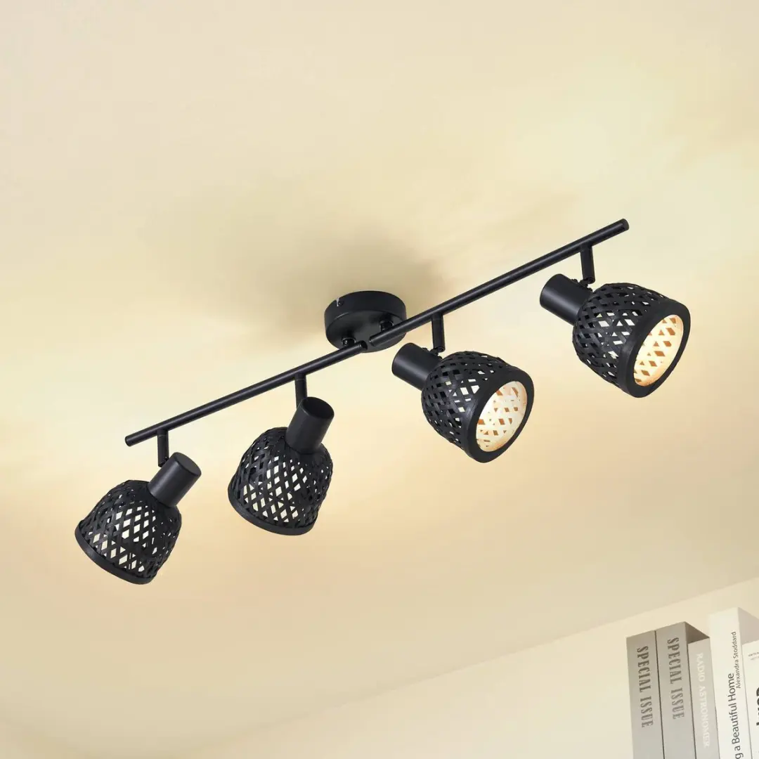 Lindby Plafondlamp Bamboe 4-Lichts