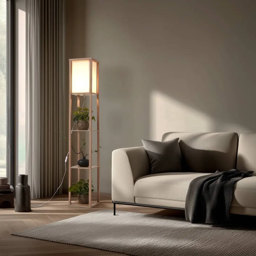 Lindby Vloerlamp Hout 1 Licht E27