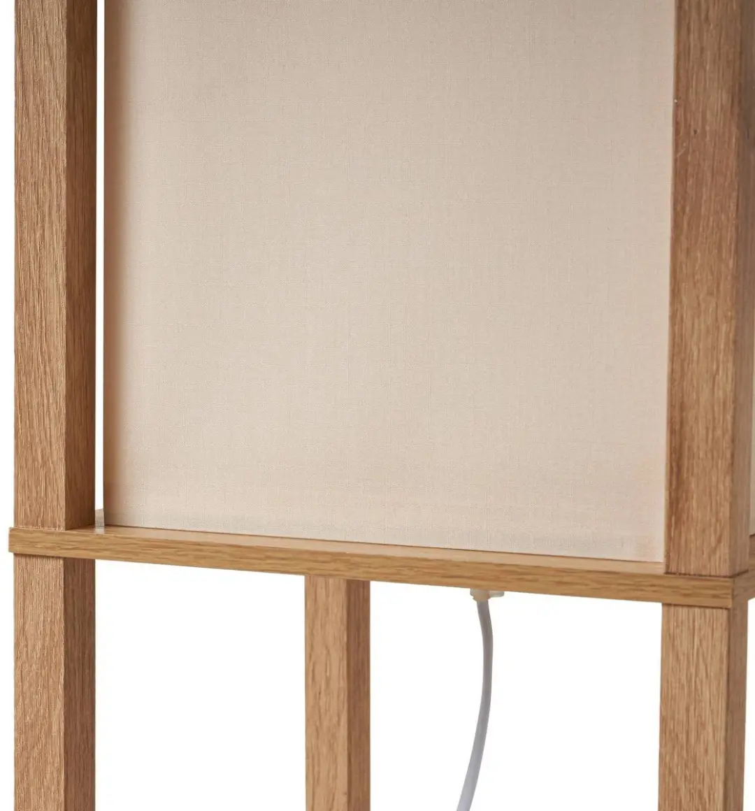 Lindby Vloerlamp Hout 1 Licht E27 - 159cm - Hout/Wit