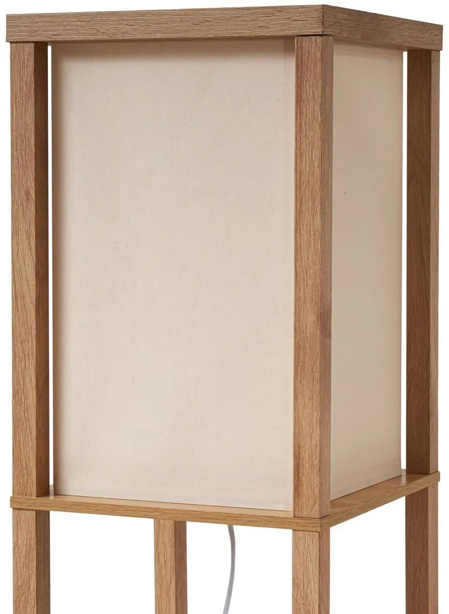 Lindby Vloerlamp Hout 1 Licht E27 - 159cm - Hout/Wit