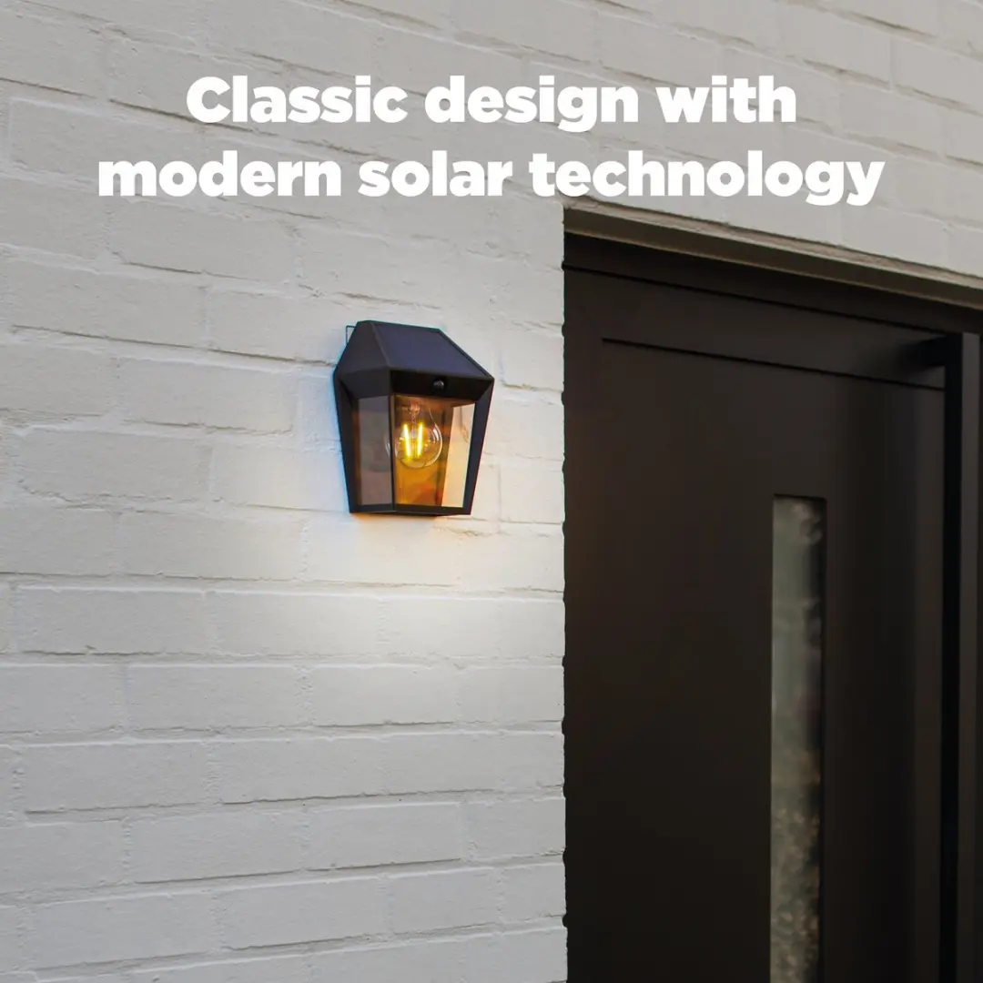 Lutec Avony Solar Wandlamp E27 - 200 Lm 2700K - PIR Sensor - IP44 Antraciet