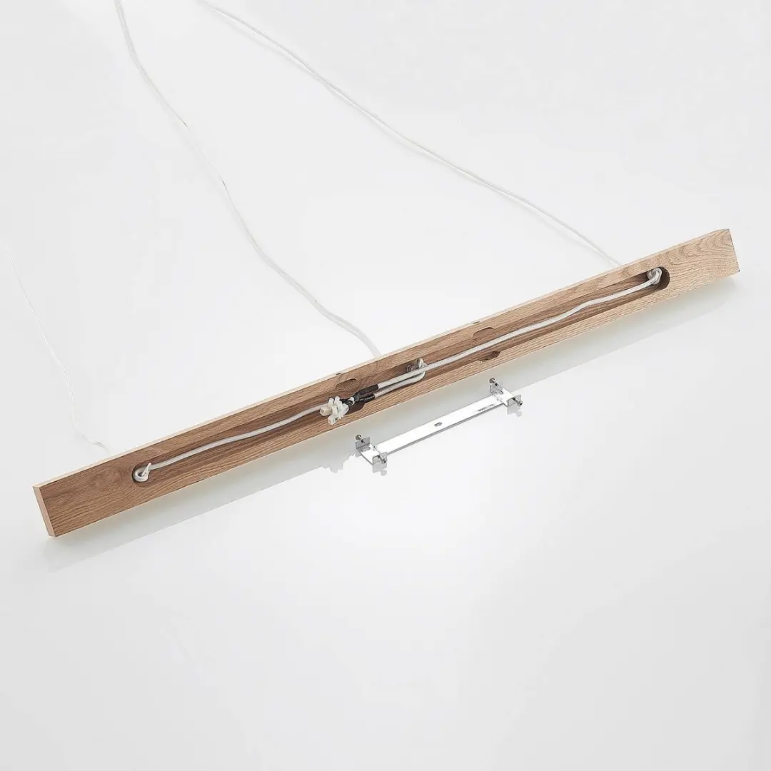 Lindby Hanglamp 3-lichts Eikenhout Textiel - 25cm