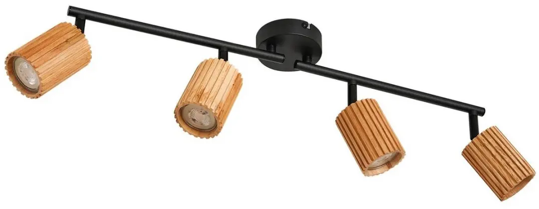 Lindby Buitenspot 4-lichts GU10 Houtkleurig/Zwart