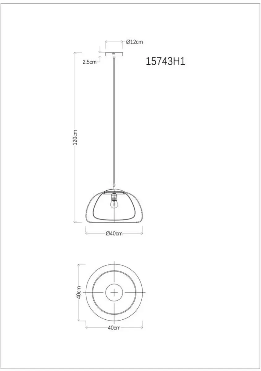 Globo Design Jella Hanglamp Ø40cm - Zwart