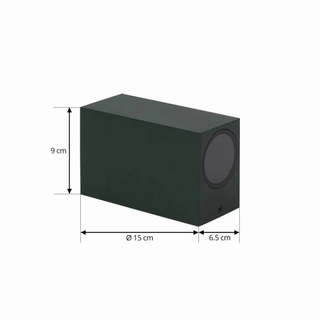 Lindby Wandlamp Buiten 2x GU10 - 15cm - Donkergroen