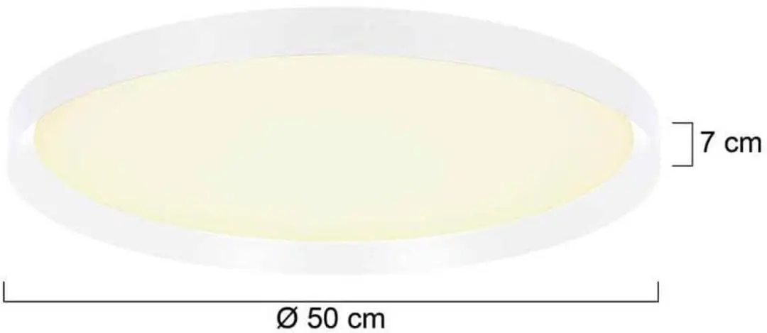 Steinhauer Flady 3686W Plafondlamp - 2x48W - Ø50cm - 4600 Lumen - Wit - afbeelding 6 van 6