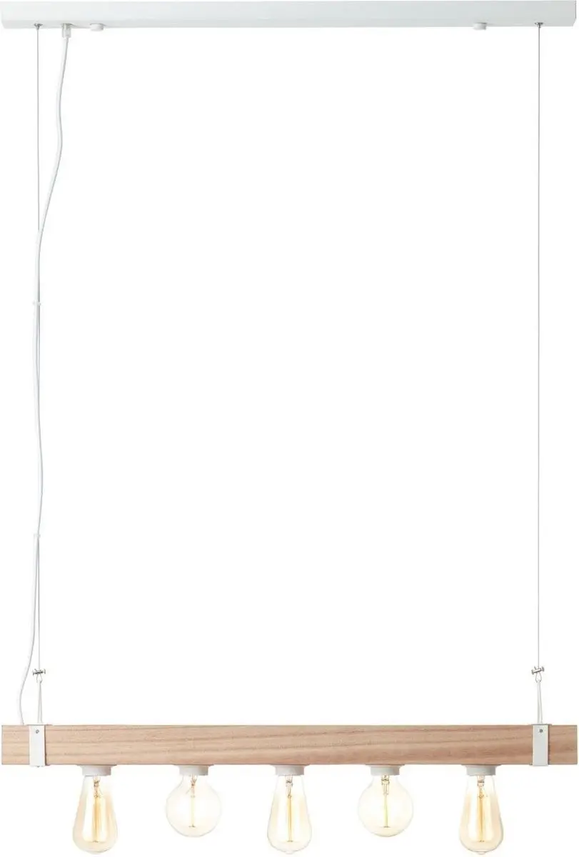 Brilliant White Wood Hanglamp 5-lichts - 30W - Wit licht