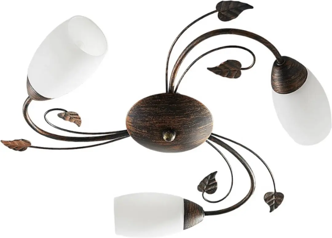 Lindby Stefania+ Plafondlamp 3 Lichtpunten - Ø46cm - Wit/Geborsteld Zwartgoud