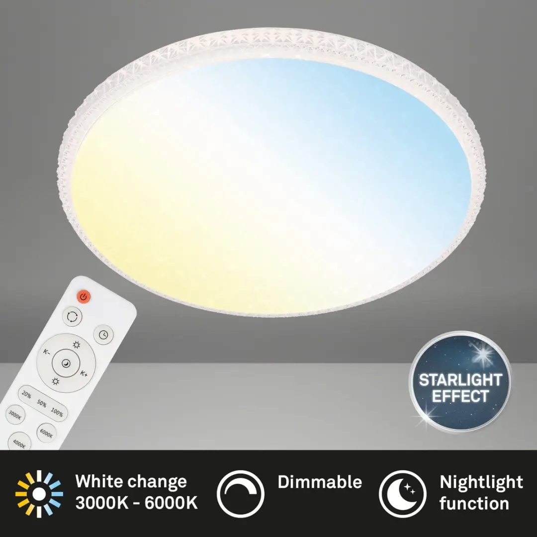 Briloner Style Plafonnière - 48W LED - Ø60cm - Wit