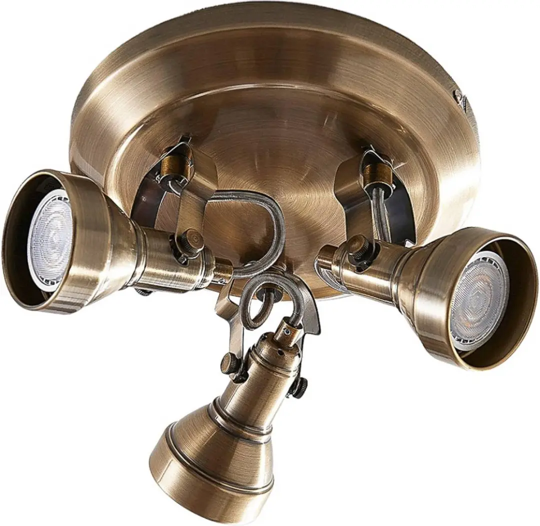 Lindby Plafondlamp 3x GU10 - 22cm - Antiek messing